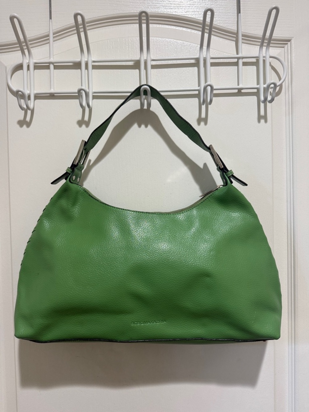BCBGMAXAZRIA Green Pebbled Leather Shoulder Bag Purse EUC $150 KL